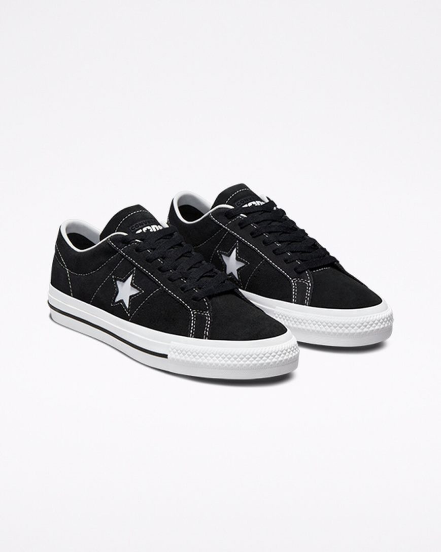 Zapatillas Skate Converse CONS One Star Pro Suede Hombre Negras Blancas | PE 8405EW